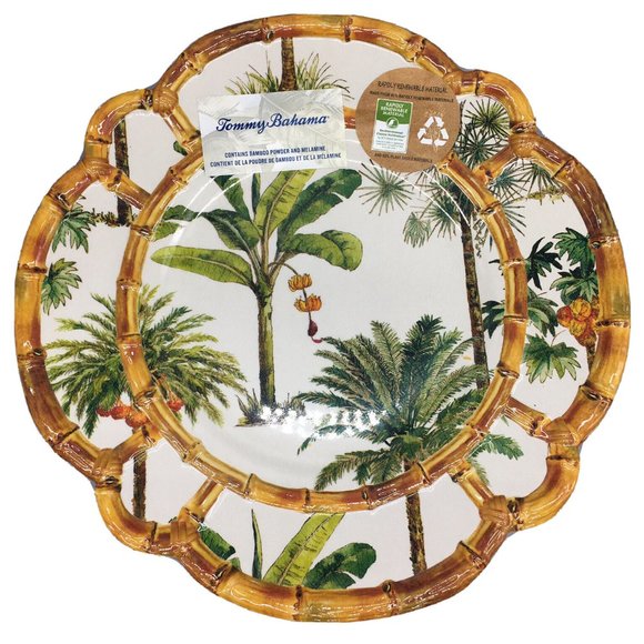 Tommy Bahama Dining 4 Tommy Bahama Palm Tree Banana Leaf Melamine